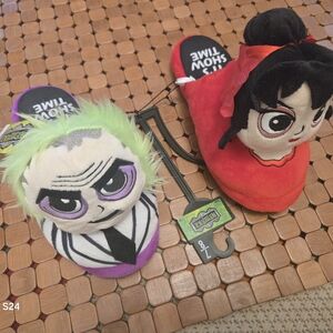 Kids Cartoon Character Plush Slippers - Purple and Red